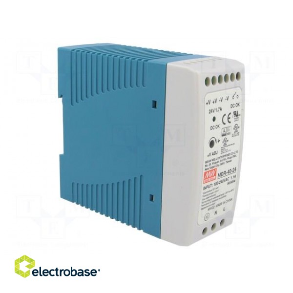 Power supply: switched-mode | 40W | 24VDC | 24÷30VDC | 1.7A | 85÷264VAC image 8