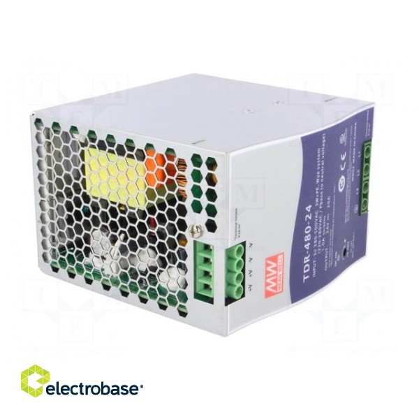 Power supply: switched-mode | 480W | 24VDC | 20A | 480÷780VDC | 1.51kg image 8