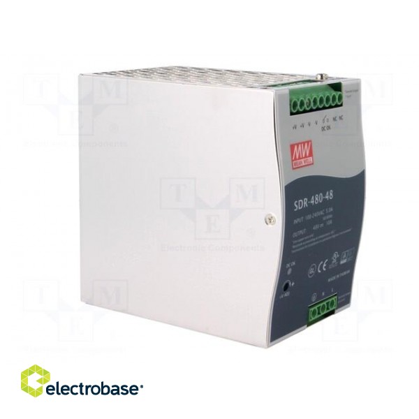 Power supply: switched-mode | 480W | 48VDC | 48÷55VDC | 10A | 90÷264VAC фото 8