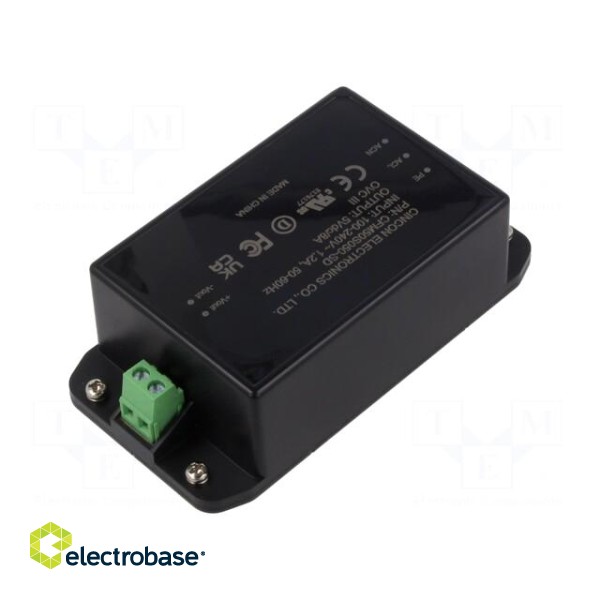 Power supply: switched-mode | 50W | 5VDC | 8A | 80÷264VAC | -30÷80°C paveikslėlis 2