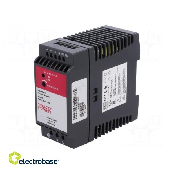 Power supply: switched-mode | 55W | 24VDC | 24÷28.8VDC | 2.3A | 260g image 1