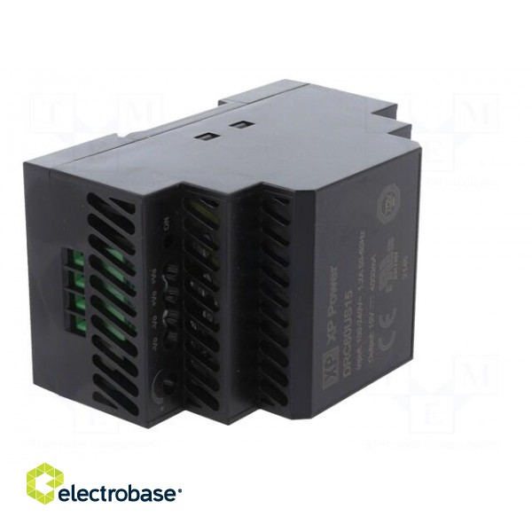 Power supply: switched-mode | for DIN rail | 60W | 15VDC | 4A | 89% image 8