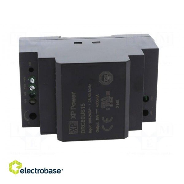 Power supply: switching | for DIN rail | 60W | 15VDC | 4A | 85÷264VAC image 9