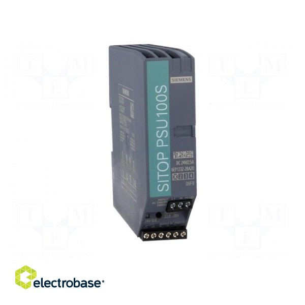 Power supply: switched-mode | for DIN rail | 60W | 24VDC | 2.5A | IP20 фото 9