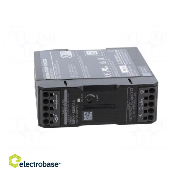 Power supply: switched-mode | for DIN rail | 60W | 24VDC | 2.5A | OUT: 1 фото 9