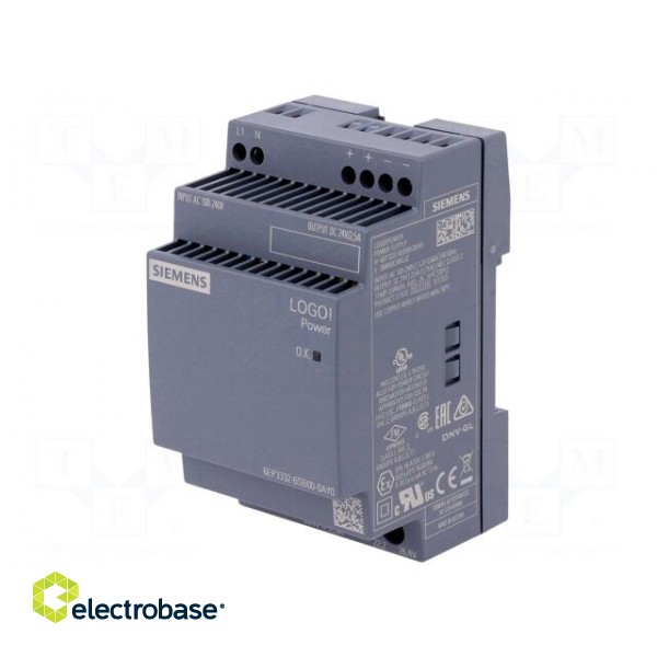 Power supply: switched-mode | 60W | 24VDC | 2.5A | 85÷264VAC | IP20 image 1