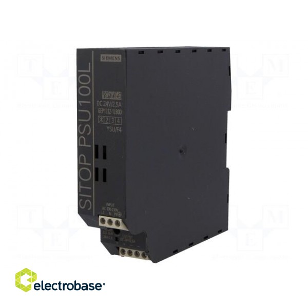 Power supply: switched-mode | 60W | 24VDC | 2.5A | 93÷131/187÷264VAC image 1