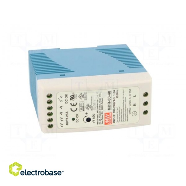Power supply: switched-mode | 60W | 48VDC | 48÷56VDC | 1.25A | 330g фото 9