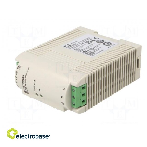Power supply: switched-mode | for DIN rail | 60W | 5VDC | 10A | 79% image 2