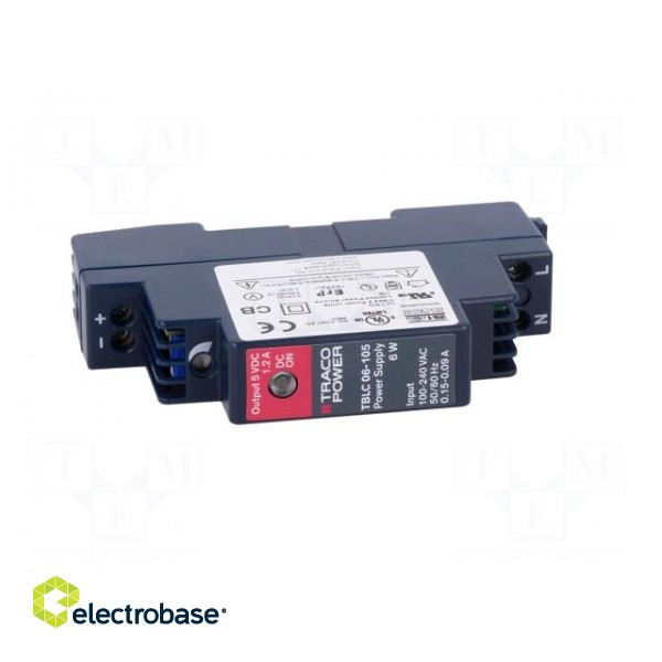 Power supply: switched-mode | for DIN rail | 6W | 5VDC | 1.2A | OUT: 1 image 9
