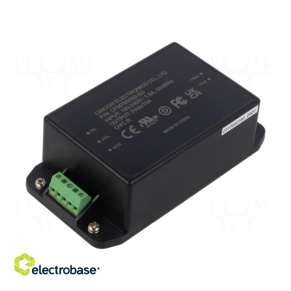 Power supply: switched-mode | 70W | 5VDC | 10A | 80÷264VAC | -30÷80°C image 1