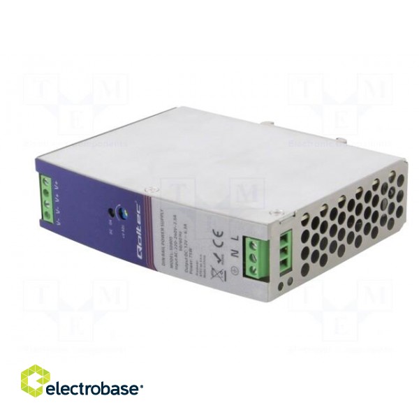 Power supply: switched-mode | for DIN rail | 75W | 12VDC | 6.3A | IP20 фото 2