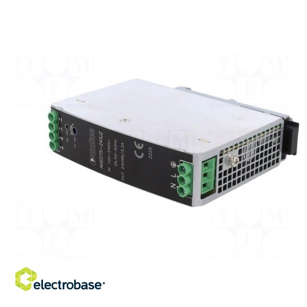 Power supply: switched-mode | for DIN rail | 75W | 24VDC | 3.2A | 89% image 2