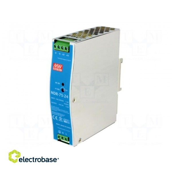 Power supply: switched-mode | 76.8W | 24VDC | 24÷28VDC | 3.2A | 510g image 1