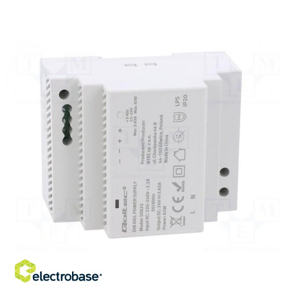 Power supply: switched-mode | for DIN rail | 92W | 24VDC | 3.83A | IP20 image 9
