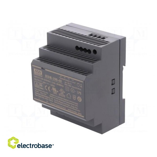 Power supply: switched-mode | 92W | 48VDC | 48÷48.7VDC | 1.92A | 270g image 1