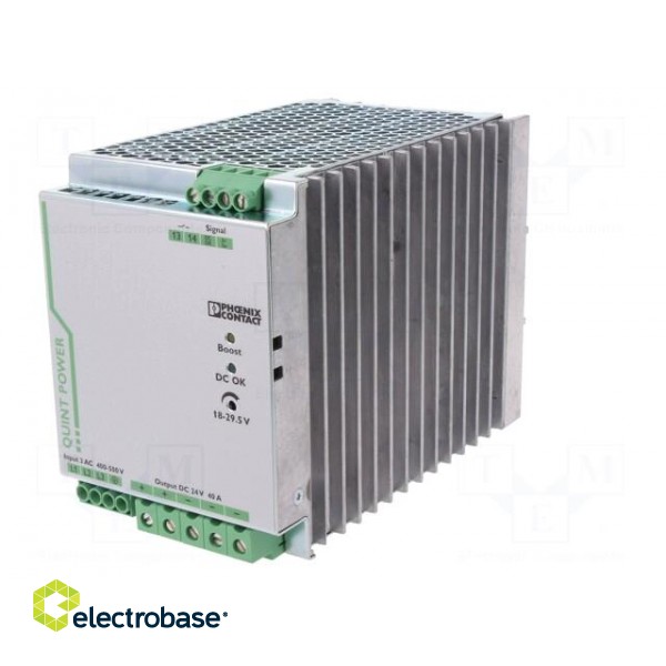 Power supply: switched-mode | 960W | 24VDC | 40A | IP20 | 96x130x176mm paveikslėlis 3
