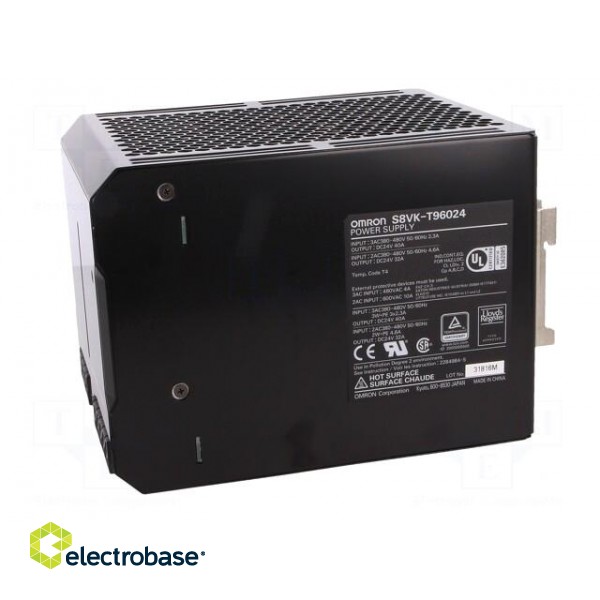 Power supply: switched-mode | for DIN rail | 960W | 24VDC | 40A | OUT: 1 image 3