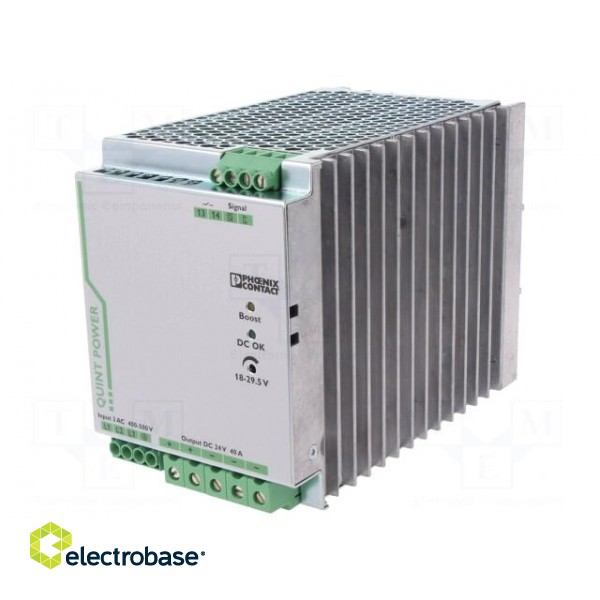 Power supply: switched-mode | 960W | 24VDC | 40A | IP20 | 96x130x176mm paveikslėlis 1