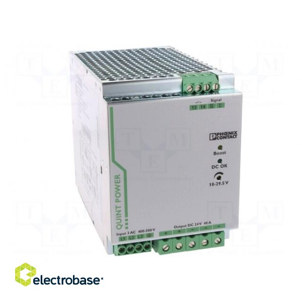 Power supply: switched-mode | 960W | 24VDC | 40A | IP20 | 96x130x176mm paveikslėlis 10