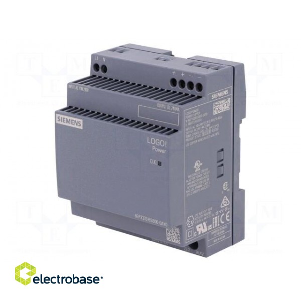 Power supply: switched-mode | 96W | 24VDC | 4A | 85÷264VAC | 110÷300VDC image 1