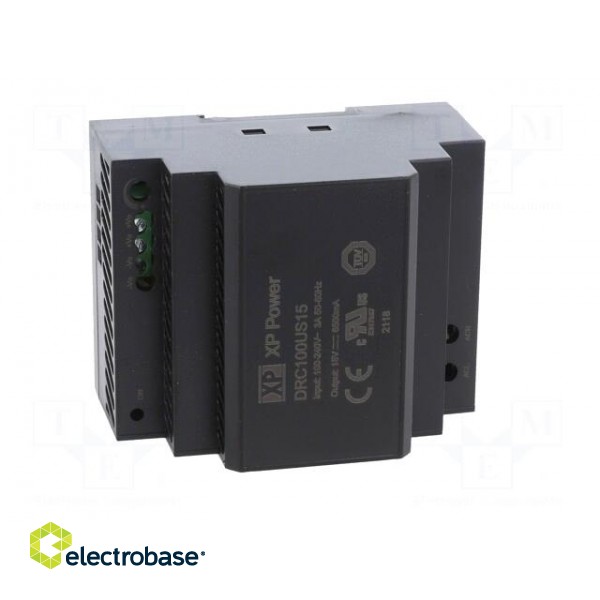 Power supply: switched-mode | for DIN rail | 100W | 15VDC | 6.5A | 89% image 9