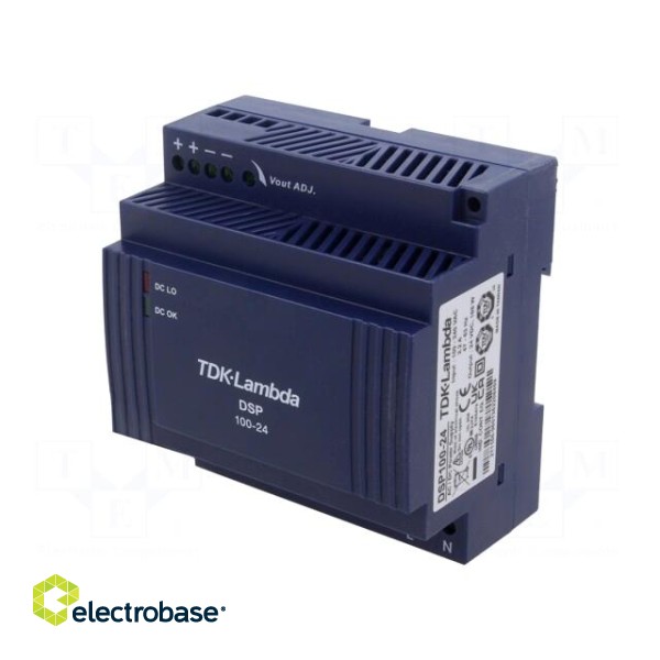 Power supply: switched-mode | for DIN rail | 100W | 24VDC | 4.2A | 85%