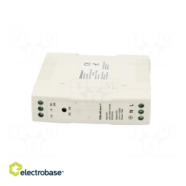Power supply: switched-mode | for DIN rail | 10W | 12VDC | 0.83A | IP20 paveikslėlis 9