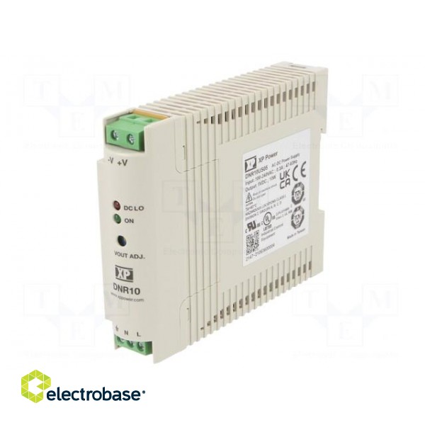 Power supply: switched-mode | for DIN rail | 10W | 5VDC | 2A | -20÷70°C image 1