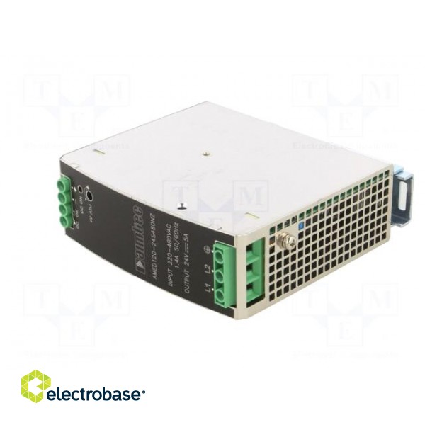 Power supply: switched-mode | for DIN rail | 120W | 24VDC | 5A | 91% image 2
