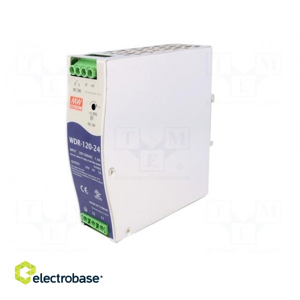 Power supply: switched-mode | for DIN rail | 120W | 24VDC | 5A | OUT: 1 image 2