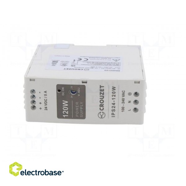 Power supply: switched-mode | for DIN rail | 120W | 24VDC | 5A | 89% paveikslėlis 9