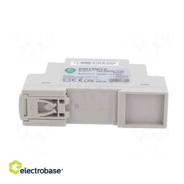 Power supply: switched-mode | for DIN rail | 15W | 12VDC | 0÷1.25A фото 5