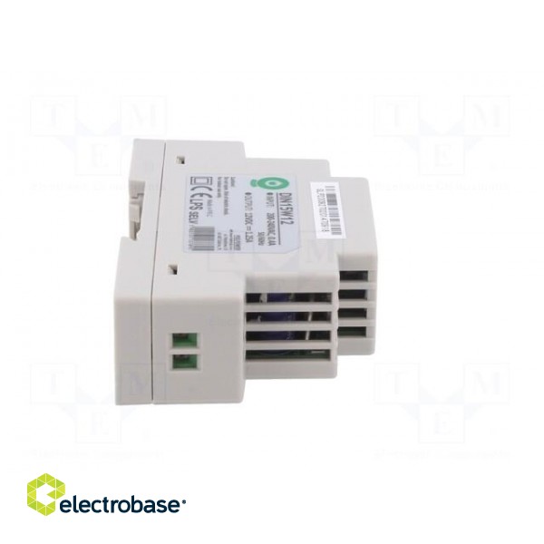 Power supply: switched-mode | for DIN rail | 15W | 12VDC | 0÷1.25A фото 7