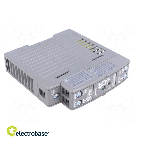 Power supply: switched-mode | for DIN rail | 15W | 12VDC | 1.3A | OUT: 1 paveikslėlis 8