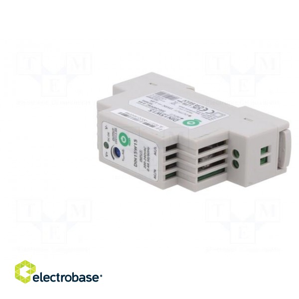 Power supply: switched-mode | for DIN rail | 15W | 15VDC | 0÷1A | OUT: 1 paveikslėlis 2