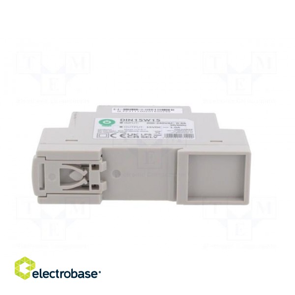 Power supply: switched-mode | for DIN rail | 15W | 15VDC | 0÷1A | OUT: 1 paveikslėlis 5
