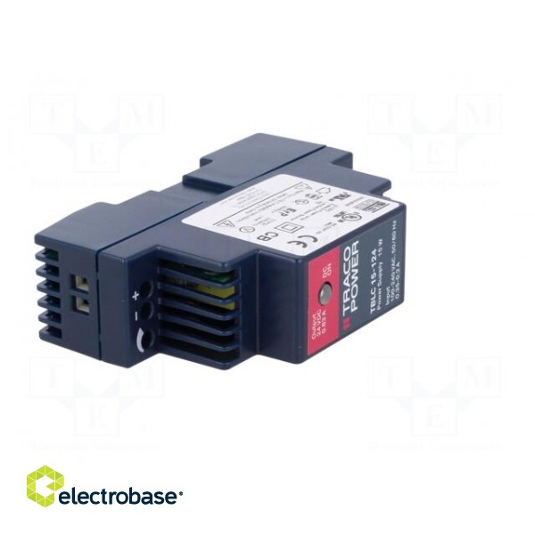 Power supply: switched-mode | 15W | 24VDC | 24÷28VDC | 0.63A | 80g | 85% фото 8