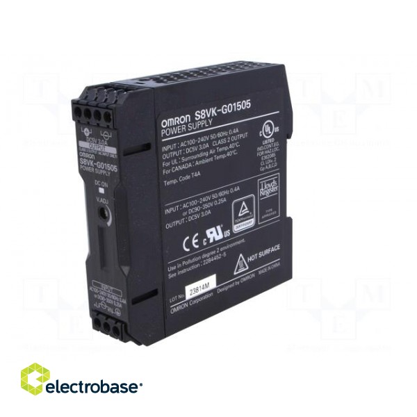 Power supply: switched-mode | 15W | 5VDC | 3A | 85÷264VAC | 90÷350VDC image 2