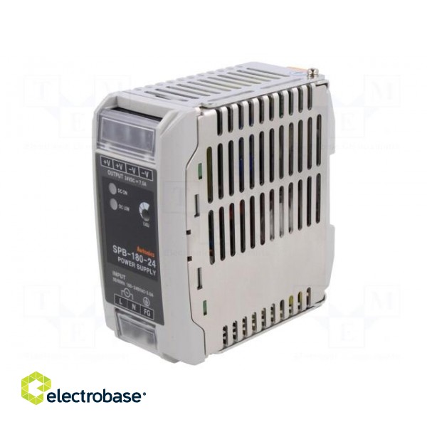 Power supply: switched-mode | for DIN rail | 180W | 24VDC | 7.5A | IP20 paveikslėlis 1