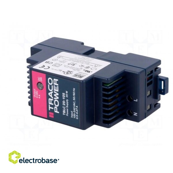 Power supply: switched-mode | 20W | 5VDC | 5÷5.5VDC | 4A | 85÷264VAC paveikslėlis 2