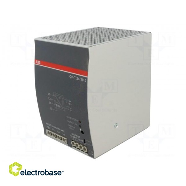Power supply: switched-mode | for DIN rail | 240W | 24VDC | 10A | OUT: 1 paveikslėlis 1