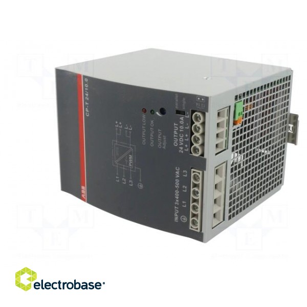 Power supply: switched-mode | for DIN rail | 240W | 24VDC | 10A | OUT: 1 фото 2