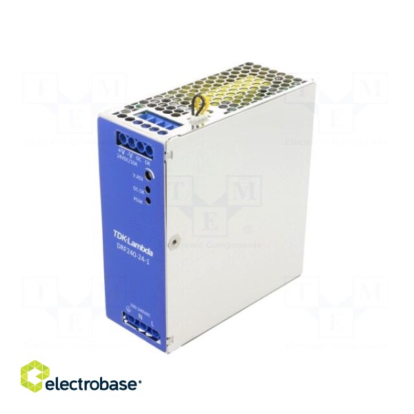 Power supply: switching | for DIN rail | 240W | 24VDC | 10A | 85÷264VAC paveikslėlis 1