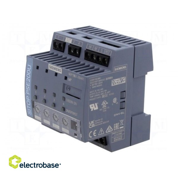 Power supply: switched-mode | for DIN rail | 24VDC | 10A | 24VDC
