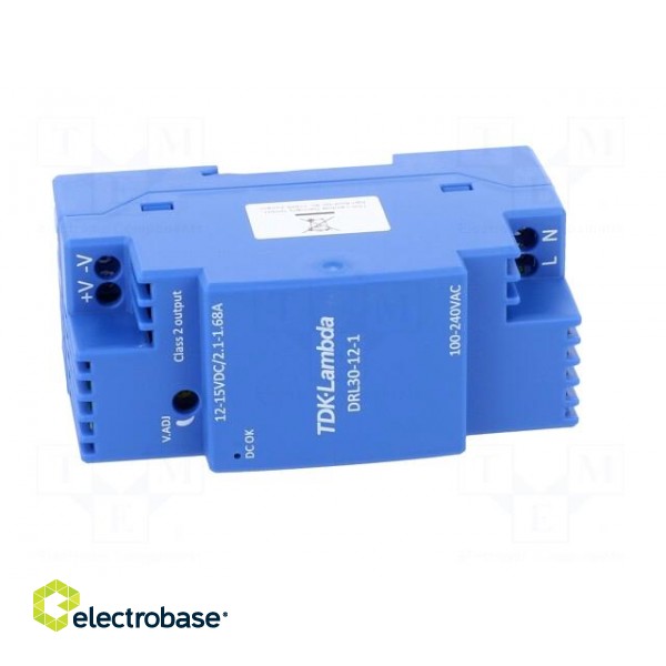 Power supply: switched-mode | for DIN rail | 30W | 12VDC | 2.1A | DRL image 9