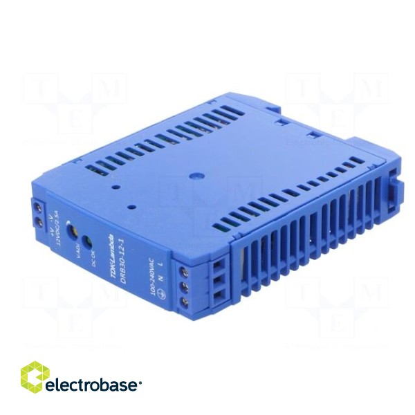 Power supply: switched-mode | for DIN rail | 30W | 12VDC | 2.5A | DRB image 2