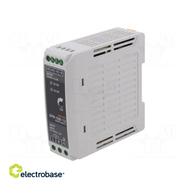 Power supply: switched-mode | for DIN rail | 30W | 12VDC | 2.5A | IP20 image 1
