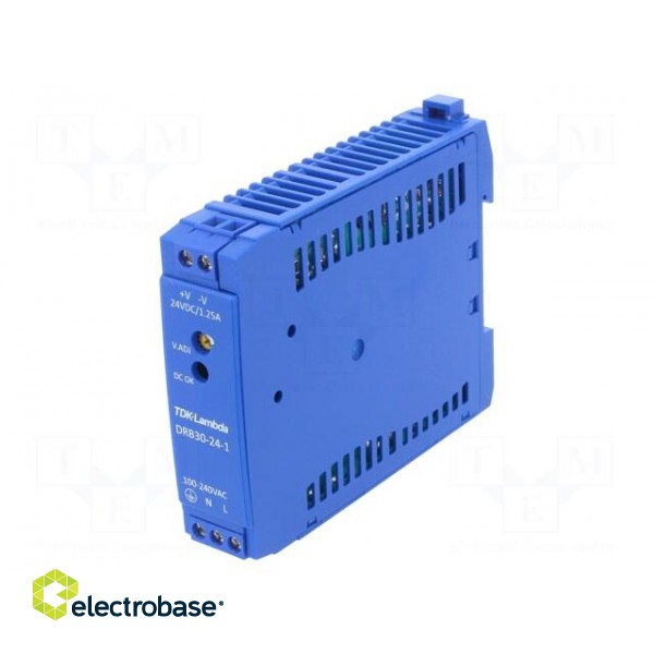 Power supply: switched-mode | 30W | 24VDC | 1.25A | 85÷264VAC | 95g фото 1