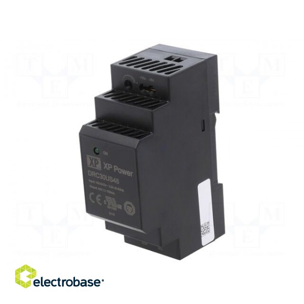 Power supply: switched-mode | for DIN rail | 30W | 48VDC | 750mA | 90% image 1